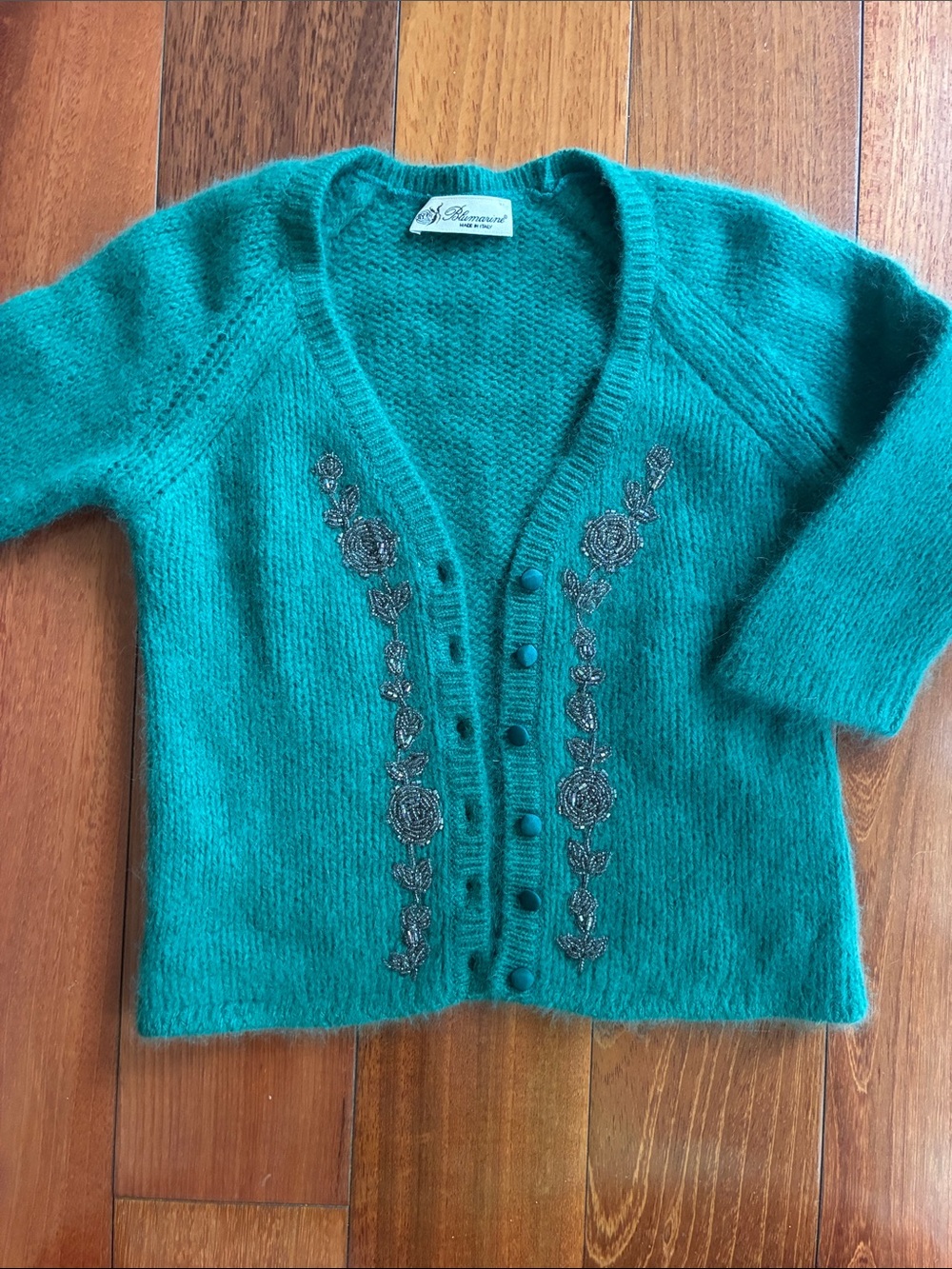 Blumarine Beaded Cropped Cardigan